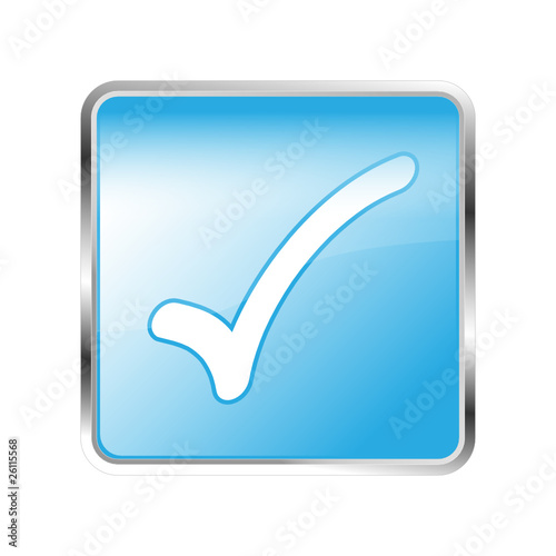 Button Haken blau
