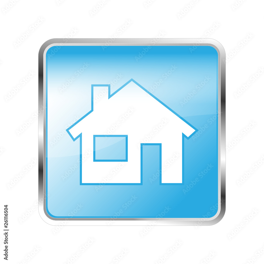 Button Home blau