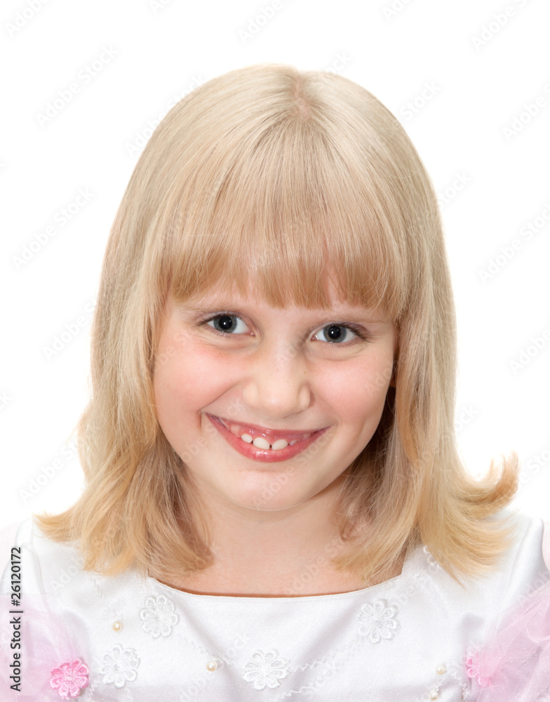 Portrait of blonde teenage girls isolated on white. Portrait of blonde teenage girls isolated on white.