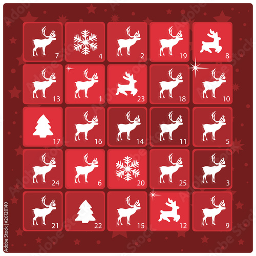 Calendrier de l'avent, vecteur