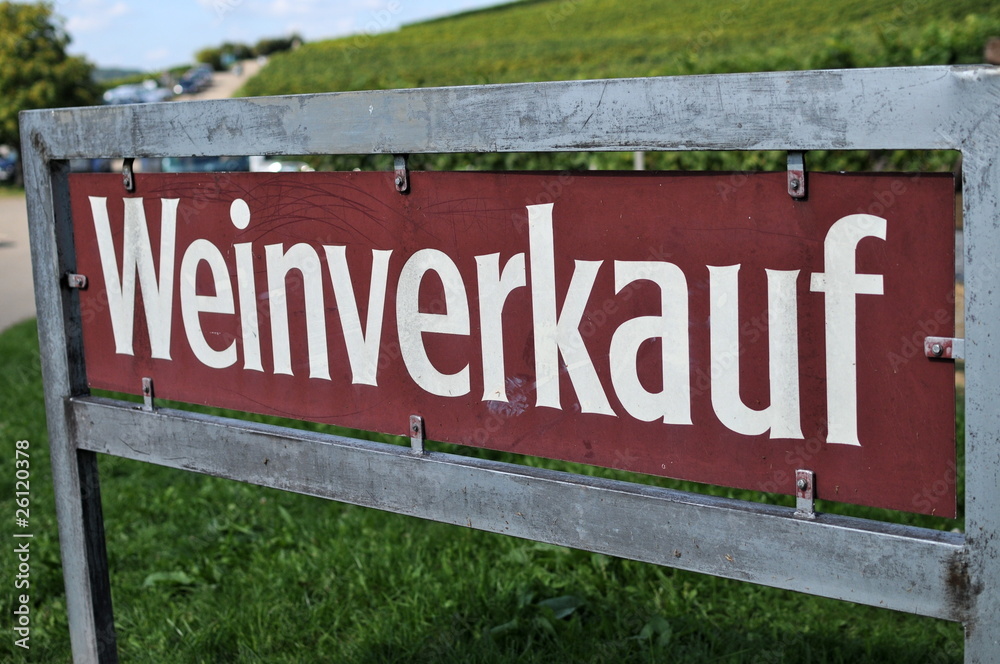 Fototapeta premium Weinverkauf Schild