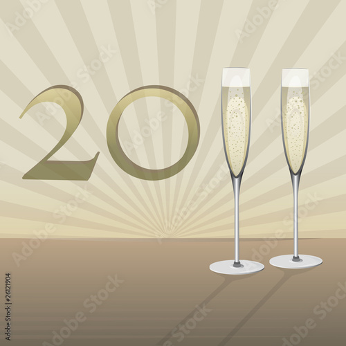 2011 flûtes de champagne, vecteur