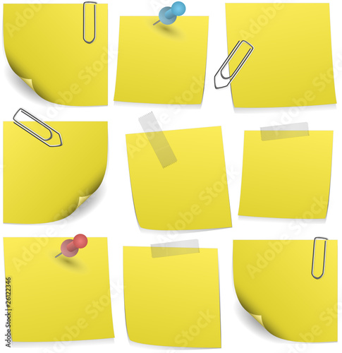 Collection of post it notes, vector