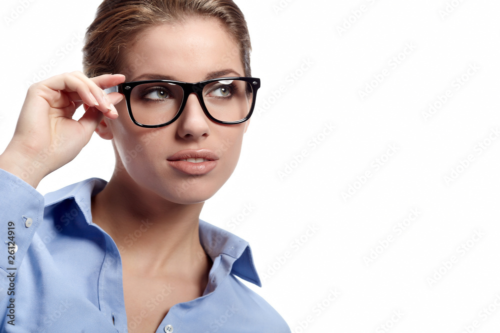 business woman in glasses