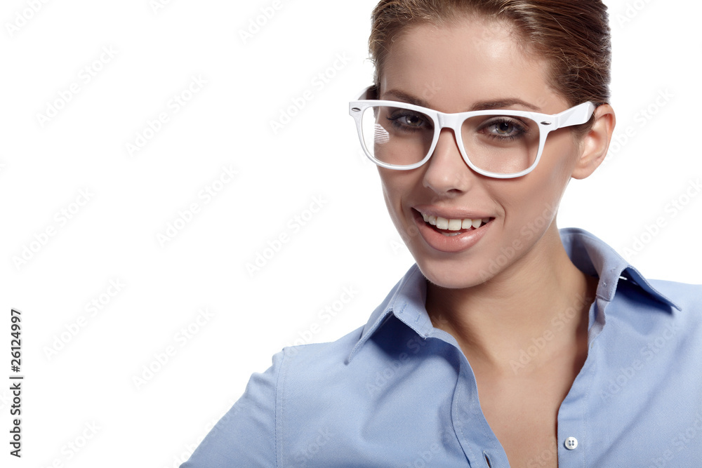 Portrait of pretty young business woman smiling Portrait of pretty young business woman smiling