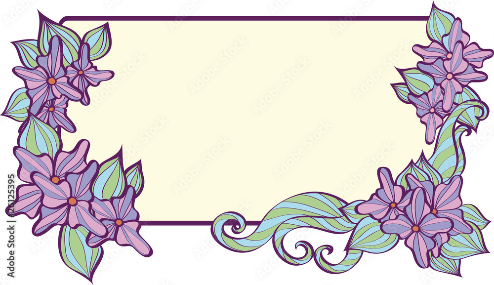 frame with flowers. no gradient