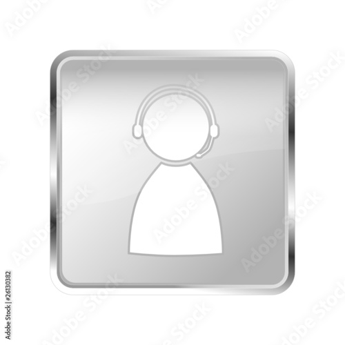 Button Support silber