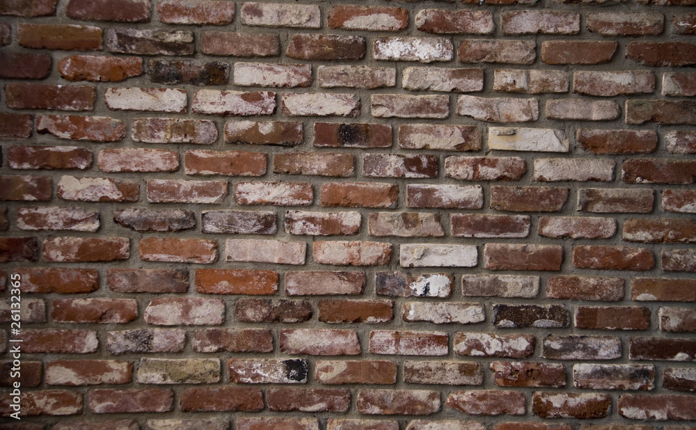 Old red brick wall background