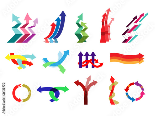 vector set of colored dynamik arrow