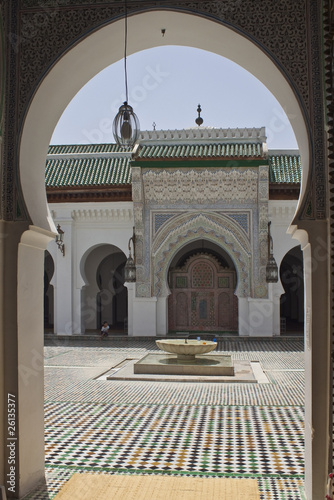 View into the mosque in Fes