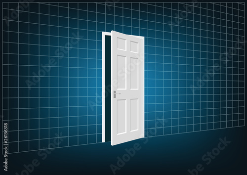 Background concept of open door with copy space for own text
