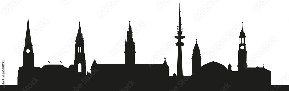 Hamburgs Wahrzeichen (Silhouette)