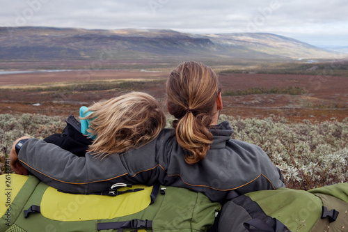 Hiking couple takes a break
