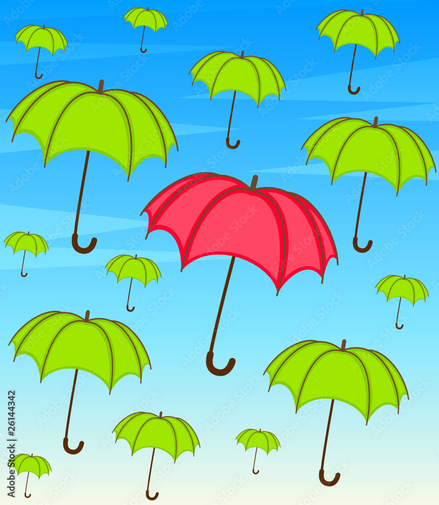 Vector umbrella with wallpaper design