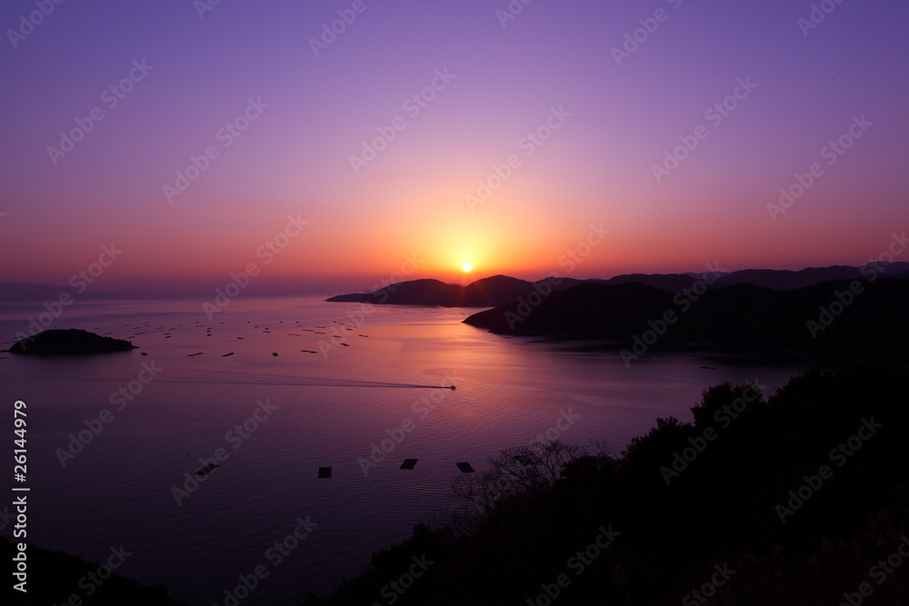 瀬戸内海の夕日