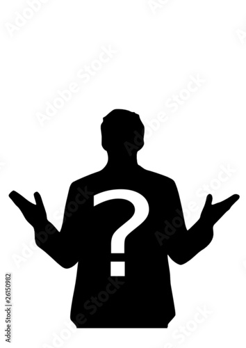 Businessman and question mark