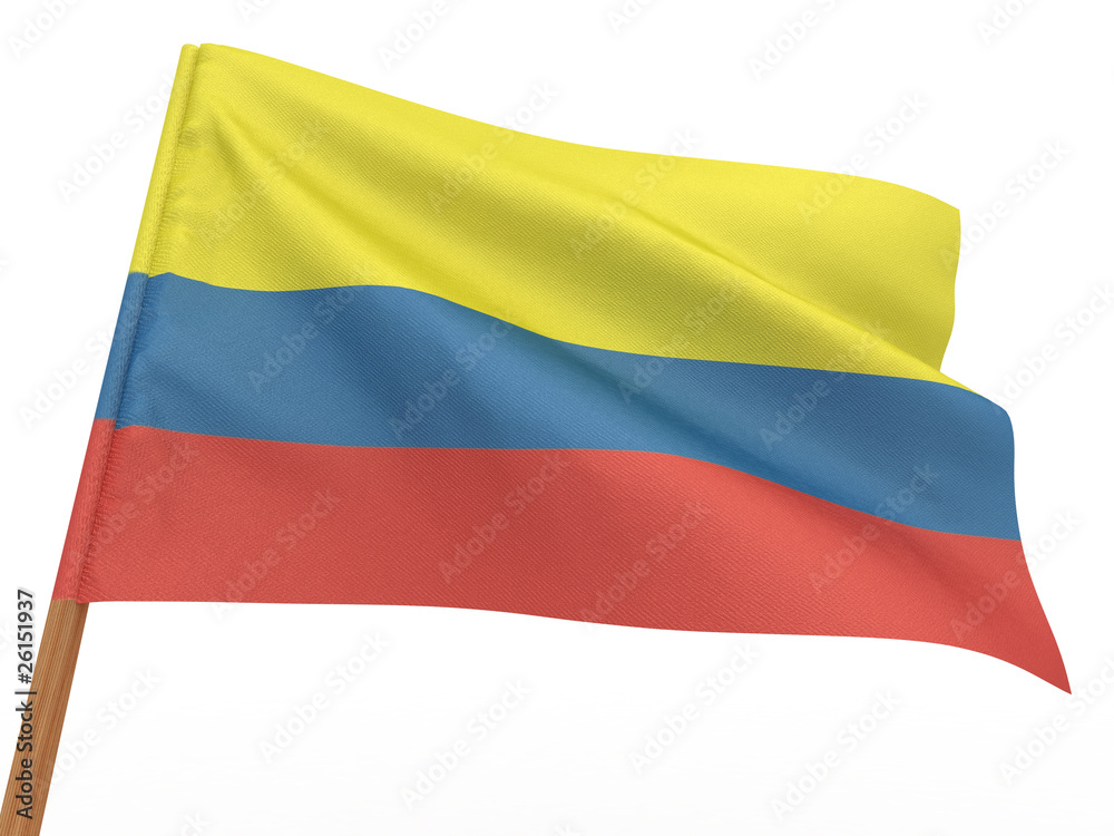 flag fluttering in the wind. Colombia flag fluttering in the wind. Colombia