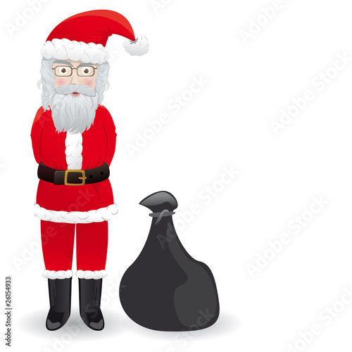 Le Père Noël et sa hotte, vecteur