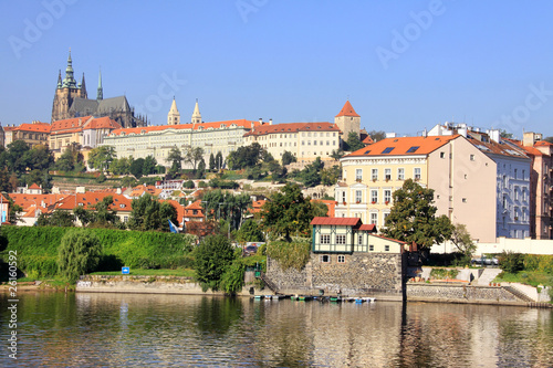 View on the autumn Prague gothic Castle above River Vltava © Kajano