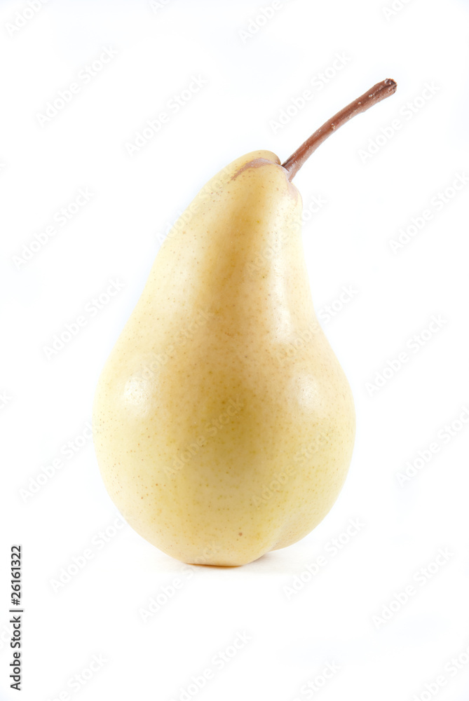 one yellow ripe pear on an isolated backround one yellow ripe pear on an isolated backround