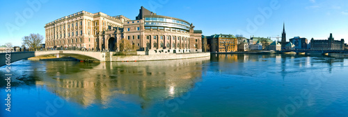 Panorama de Stockholm et Parlement suédois photo