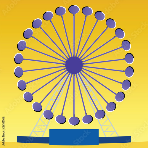 Optical illusion Ferris wheel with perceived clockwise rotation