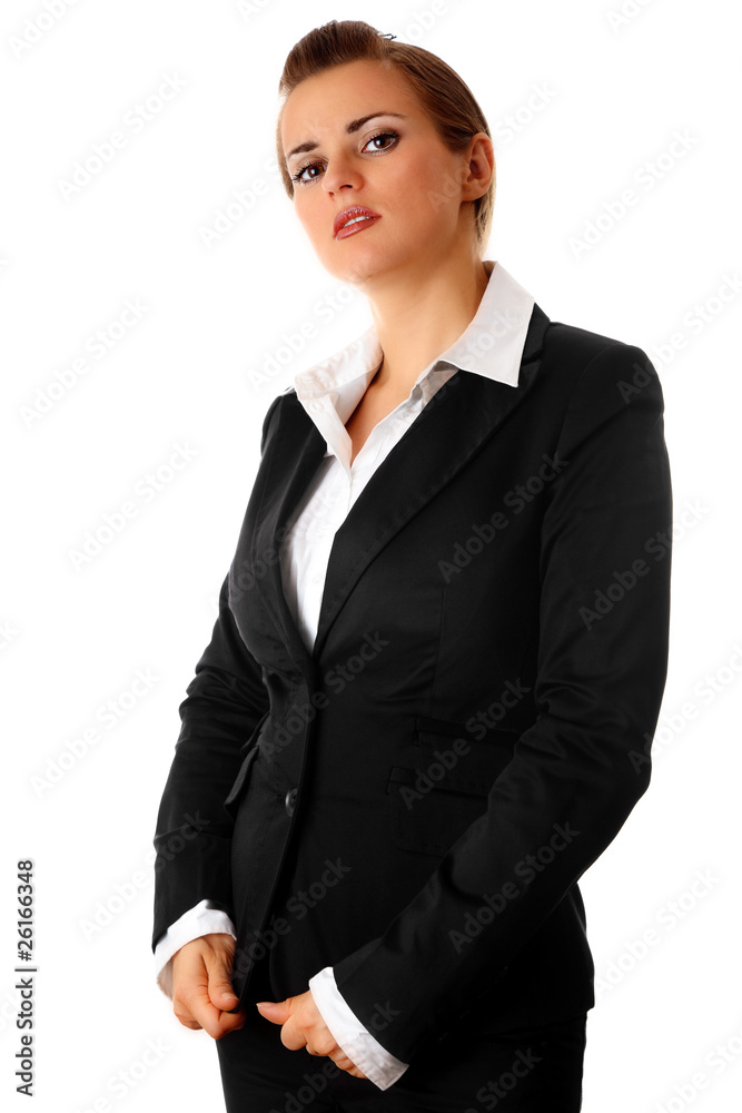 proud modern business woman isolated on white. proud modern business woman isolated on white.