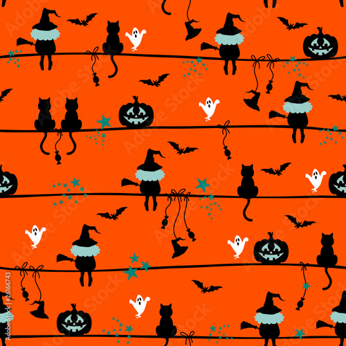 Seamless Pattern Halloween Colours