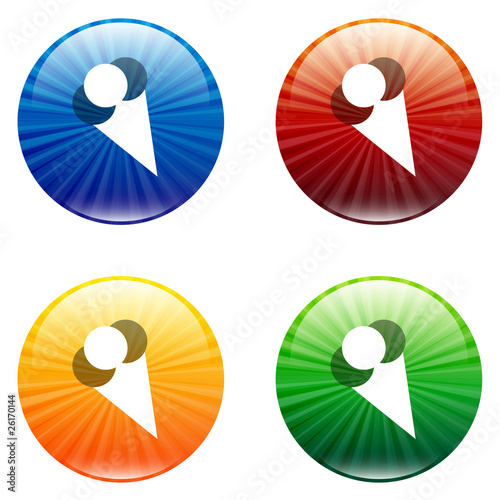Button - Gastronomie, Bunt, Farbig, Icons