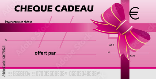 chèque cadeaux rose