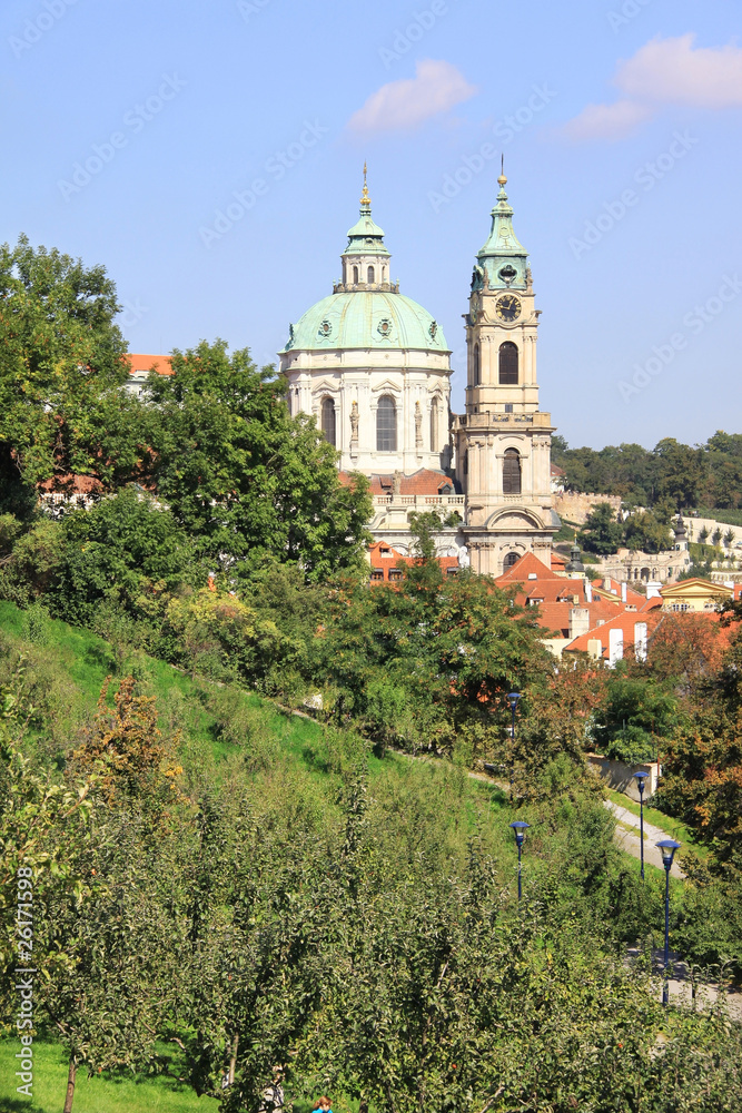 View on the autumn Prague St. Nicholas' Cathedral View on the autumn Prague St. Nicholas' Cathedral