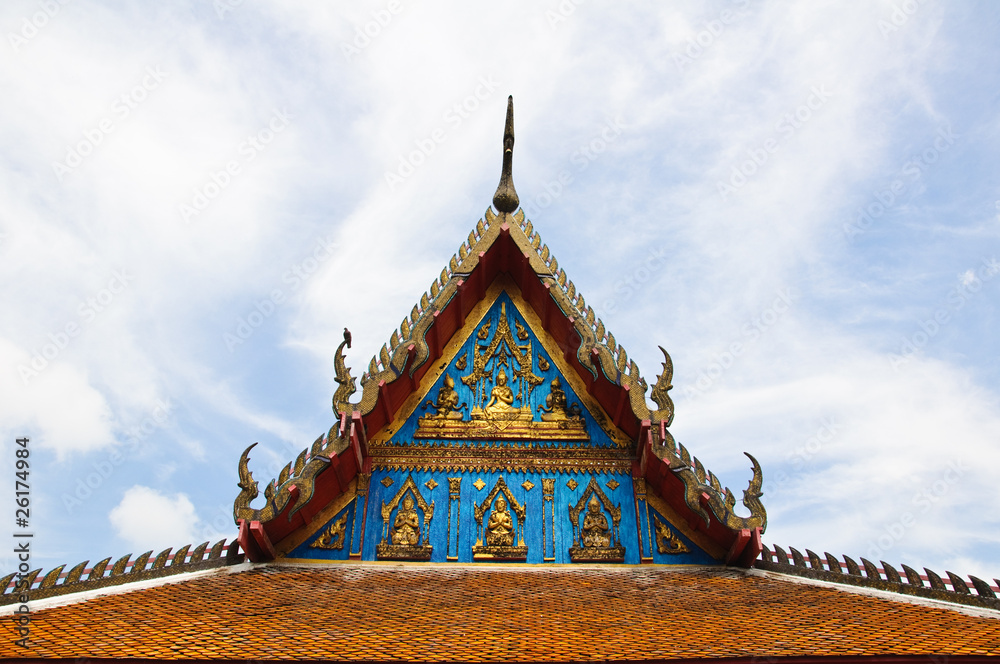 Old Wooden Gable of Thai Temple