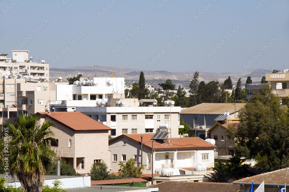 rooftop cityscape view of Larnaca Cyprus hotels condos apartment
