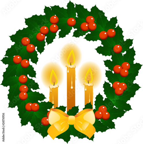 Christmas candles and wreath