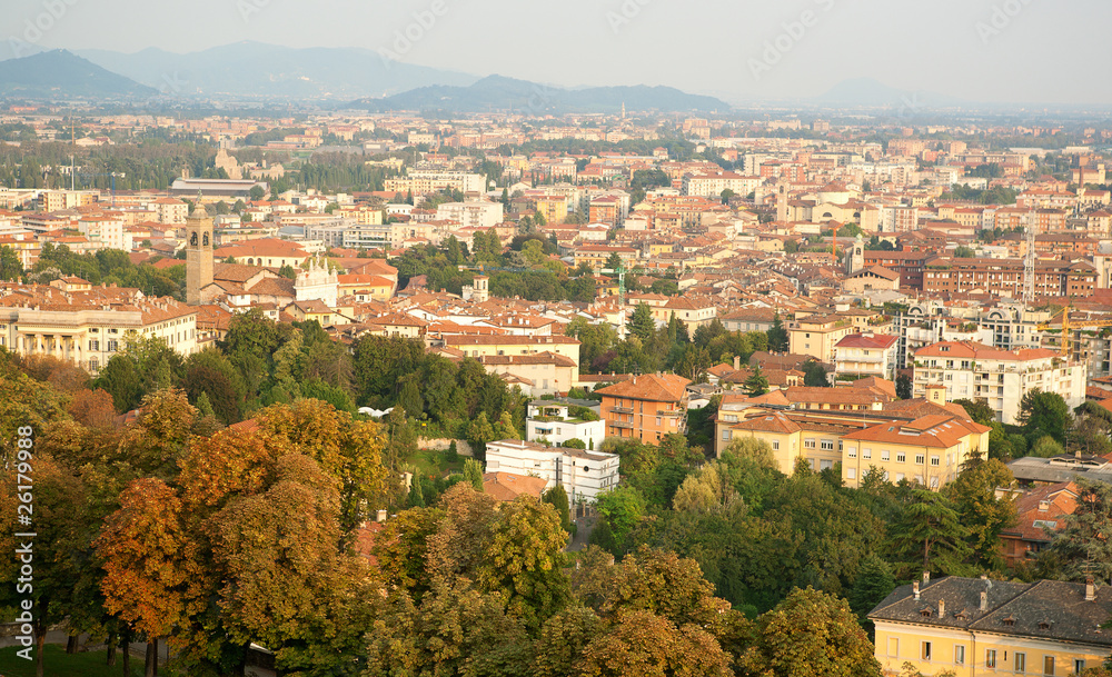 Aerial view of Bergamo, Northern Italy