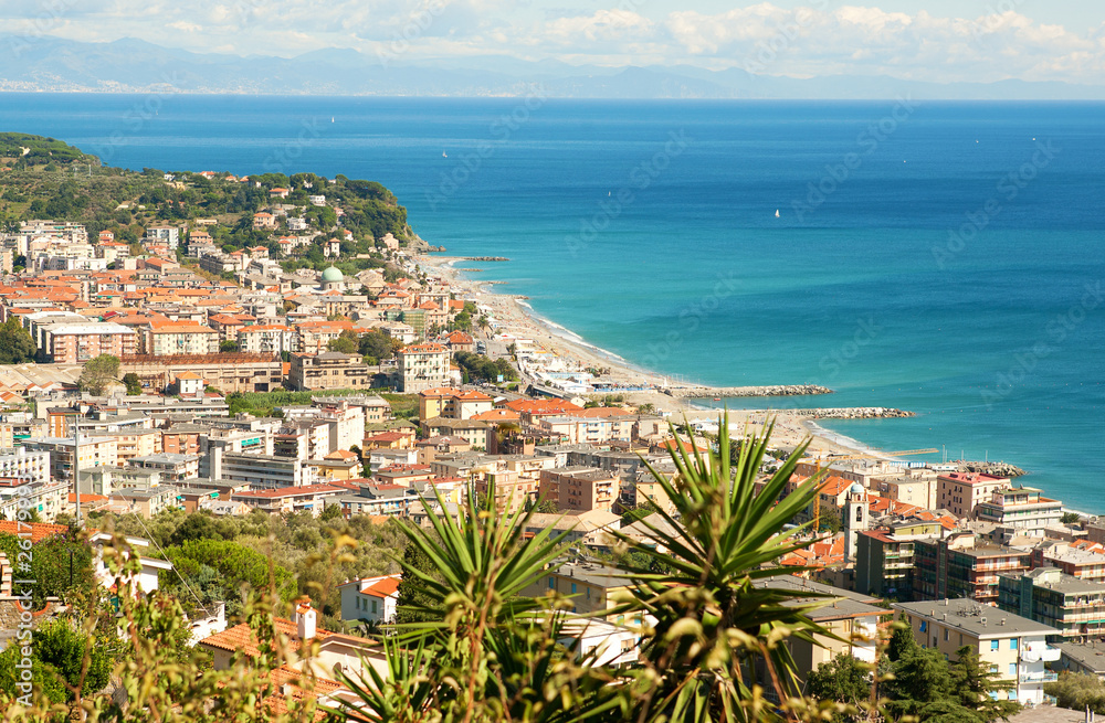 Obraz premium Aerial view of Varazze, Italy