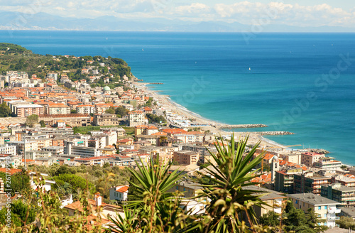 Aerial view of Varazze, Italy