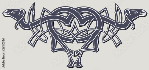 abstract celtic color design works - zoomorph motifs