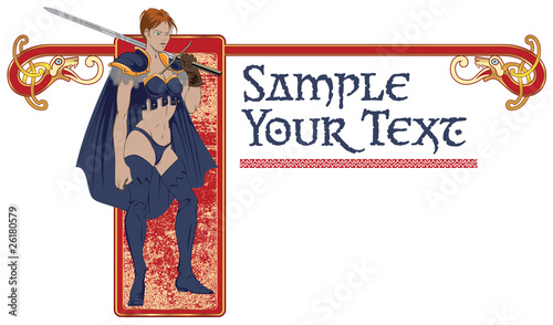 abstract celtic color design works - woman warrior