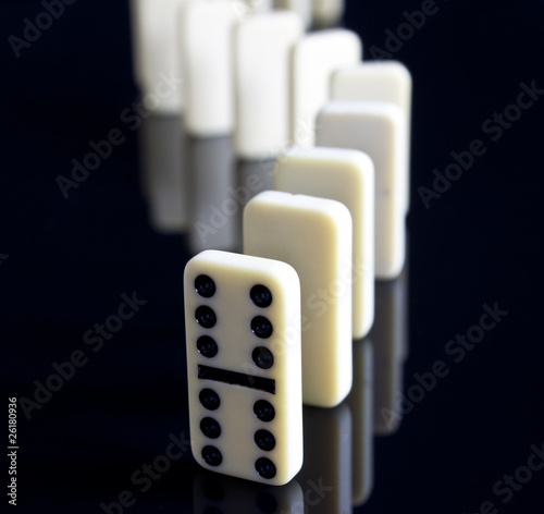 dominos stood up