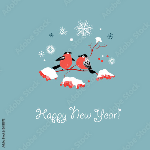Postcard bullfinch