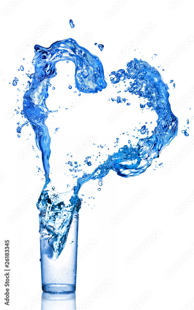 water splash in shape of heart in glass water splash in shape of heart in glass