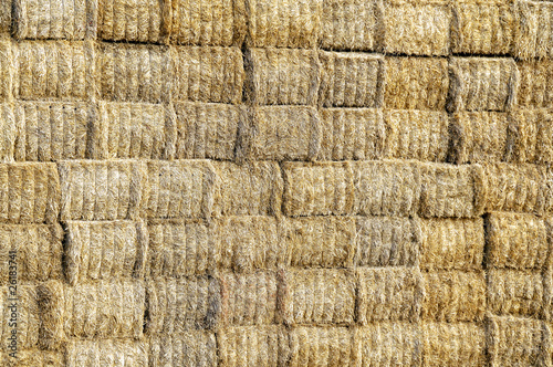 Fototapeta Stack of hay bales near Mondaino, Italy
