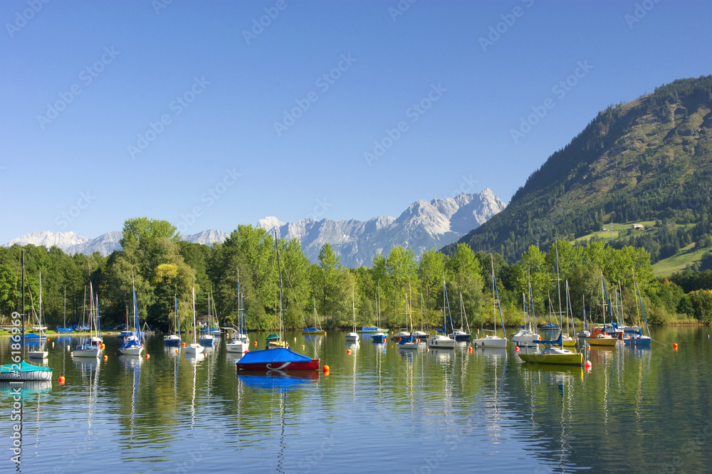 sailing ships in the lake of Zell am See