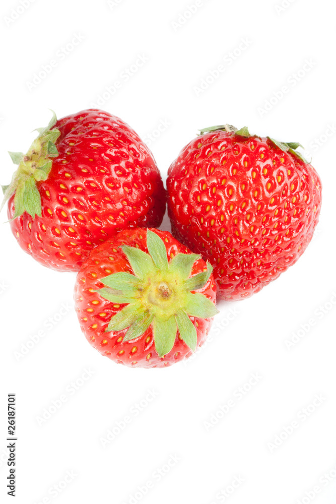 Ripe strawberry on white Ripe strawberry on white