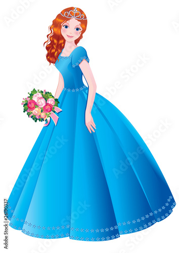 Beautiful princess. Vector art-illustration.