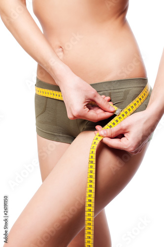 Woman body is being measured photo