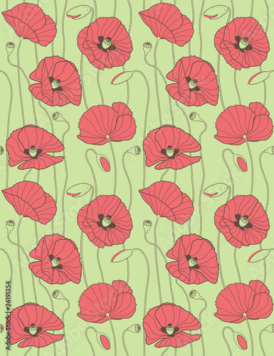 Poppy s - floral seamless pattern