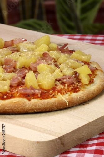 hawaiian pizza rusric style photo