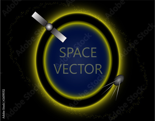vector illustration space satellite